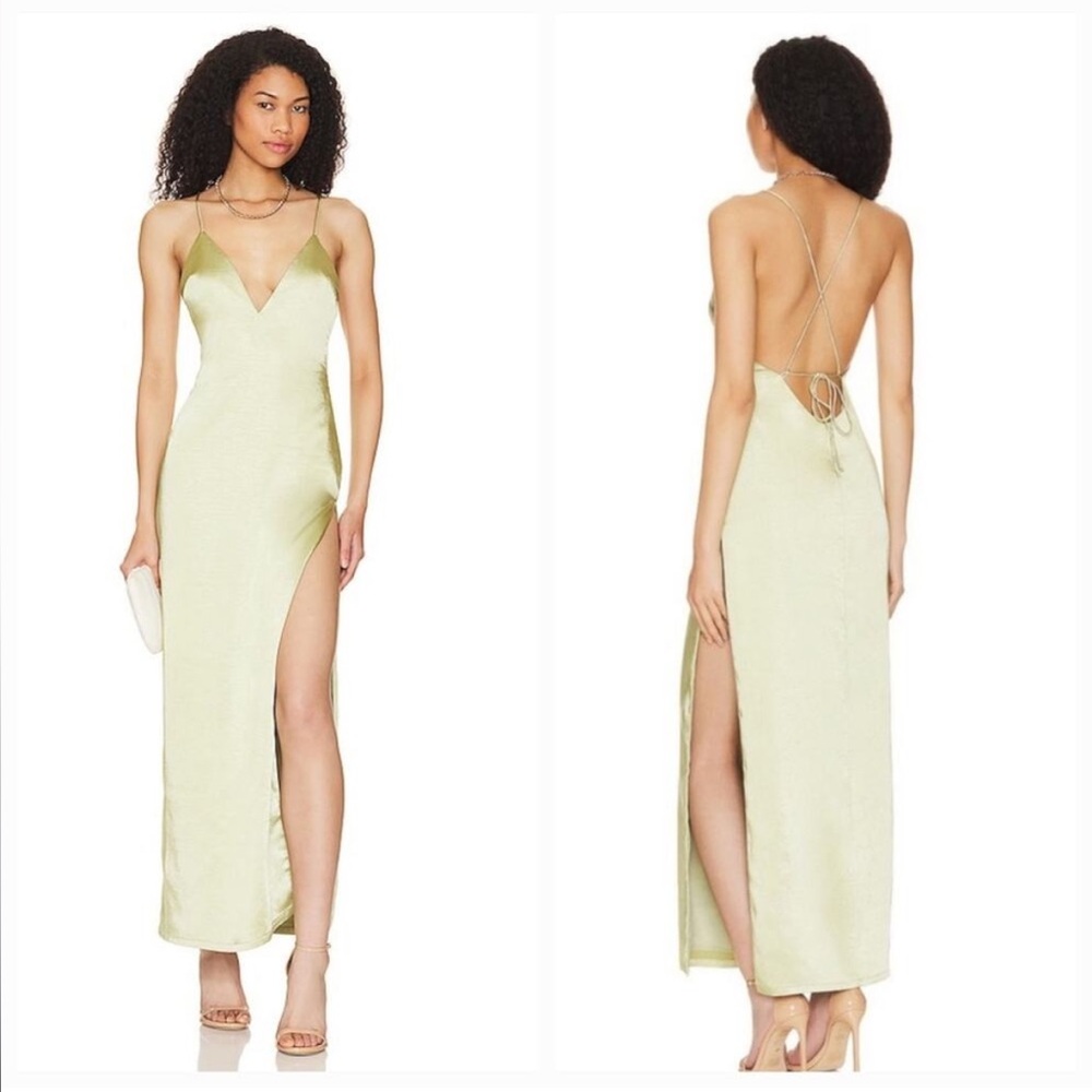 Revolve More to Come floor length satin gown S